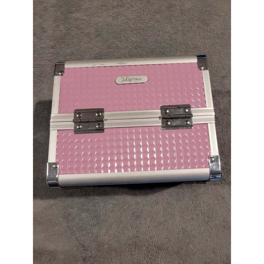 Joligrace Makeup Train Case Cosmetic Box Portable Makeup Case Organizer